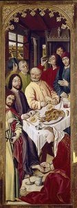Triptychon: Maria Magdalena wäscht die Füße Jesu (rechter Flügel) von Nicolas Froment