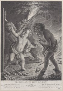 Feier des Friedens, drei Putti mit Feuerwerk, 1745-71