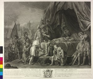 Der Leichnam von Bertrand Duguesclin (Radierung) von Nicolas Guy Brenet