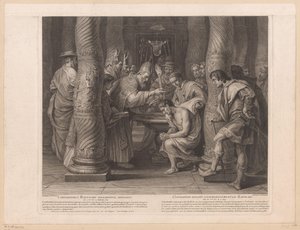 Taufe von Kaiser Konstantin durch Papst Silvester I von Nicolas Henri Tardieu