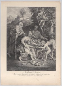 Die Heilige Familie mit der Heiligen Elisabeth und Engeln, ca. 1729