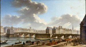 Le Pont-Neuf und die Stadt, gesehen vom Quai de Conti, 1772 von Nicolas Jean Baptiste Raguenet