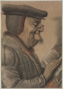 Älterer Mann, der ein Buch liest, erste Hälfte des 17. Jahrhunderts von Nicolas Lagneau or Lanneau