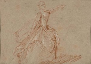 Studie für Der Tanz zwischen dem Pavillon und dem Brunnen von Nicolas Lancret