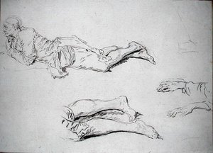 Studie eines auf dem Boden liegenden Mannes von Nicolas Lancret