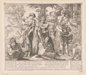 Herkules zwischen Tugend und Laster von Nicolas Mignard