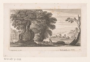 Landschaft mit Figur und Vieh von Nicolas Perelle