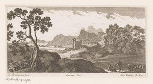Landschaft mit Hirten bei trinkenden Kühen von Nicolas Perelle