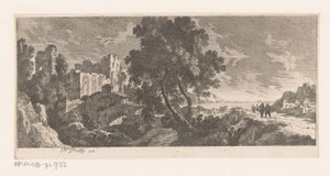 Landschaft mit Ruine am Meer von Nicolas Perelle