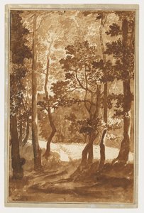 Ein Pfad, der in eine Waldlichtung führt von Nicolas Poussin