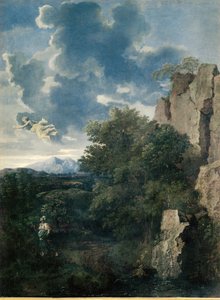 Landschaft mit Hagar und dem Engel von Nicolas Poussin
