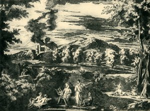Landschaft mit Orpheus und Eurydike, Mitte 17. Jahrhundert von Nicolas Poussin