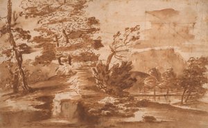 Landschaft (recto) von Nicolas Poussin