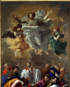 Der heilige Franz Xaver erweckt die Tochter eines Bewohners von Cangoxima in Japan zum Leben von Nicolas Poussin