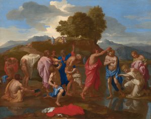 Die Taufe Christi von Nicolas Poussin