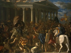 Die Zerstörung und Plünderung des Tempels von Jerusalem von Nicolas Poussin