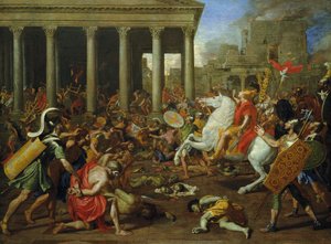 Die Zerstörung der Tempel in Jerusalem durch Titus, ca. 1638/39 von Nicolas Poussin