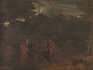 Die Heilung der zwei Blinden von Jericho von Nicolas Poussin