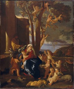 Die Rast auf der Flucht nach Ägypten, ca. 1627 von Nicolas Poussin