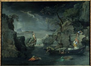 Winter oder Sintflut. Gemälde von Nicolas Poussin (1594-1665), circa 1660-1664 von Nicolas Poussin