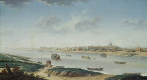 La Salpêtrière, vue de la Rapée, ca. 1752 von Nicolas Raguenet