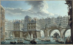 Mariner-Wettkampf, zwischen der Pont Notre-Dame und der Pont au Change von Nicolas Raguenet