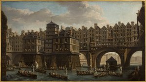 Das Joust der Seeleute, zwischen Pont Notre-Dame und Pont au Change von Nicolas Raguenet