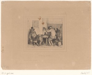 Drei betrunkene Bauern in einer Kneipe von Nicolas Toussaint Charlet