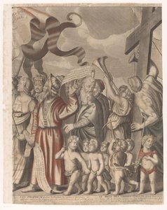Triumphzug Christi mit Figuren aus dem Alten und Neuen Testament (vierter Teil) von Nicolas de Larmessin (I)