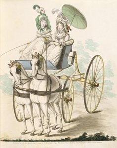 Zwei Damen, en negligee, machen eine Fahrt in einem Phaeton, aus Nikolaus Heideloffs Galerie der Mode, Bd. I, August 1794