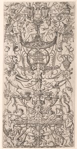 Ornamenttafel mit Vogelkäfig von Nicoletto da Modena