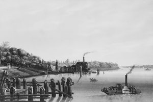 Ansicht von Hoboken vom Fährschiff aus, ca. 1838