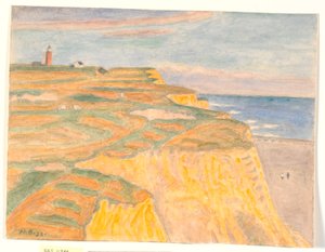 Die Abhänge und der Leuchtturm bei Bovbjerg von Niels Jakob Jakobsen Bjerre