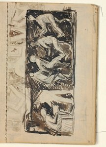 Figurenkomposition - Entwurf für ein Relief über verschiedene Handwerke? von Niels Larsen Stevns