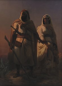 Eine arabische Familie in der Wüste