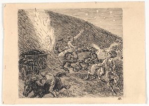 Vorarbeit zu den Giebeln in Brunde von Niels Skovgaard