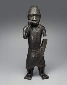 Figur eines Hornbläsers, Nigerianisch, ca. 1504-50
