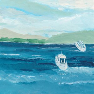 Zwei Boote Blaues Wasser von Nikita Jariwala
