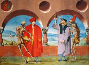 Tod, Anwalt und Arzt aus dem Totentanz-Zyklus von Albrecht Kauw von Niklaus Manuel