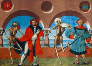 Tod, Bürger und Kaufmann aus dem Totentanz-Zyklus von Albrecht Kauw von Niklaus Manuel