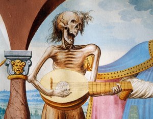 Der Tod spielt die Mandola (Detail) von Niklaus Manuel