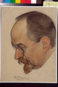 Porträt von Gueorgui Vassilievitch Tchitcherine von Nikolai Andreevich Andreev