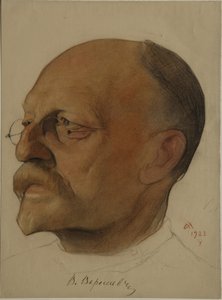Porträt von Vikenty Vikentyevich Veresaev, 1867-1945, 1923 von Nikolai Andreevich Andreev
