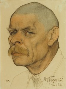 Porträt des Autors Maxim Gorki 1868-1939, 1921