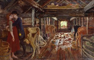 Heiratsantrag in der Scheune von Nikolai Astrup