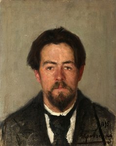 Porträt des Autors Anton Tschechow, 1895 von Nikolai Ivanovich Kravchenko