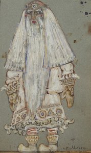 Ded Moroz. Kostümentwurf für das Theaterstück Schneemädchen von A. Ostrovsky, 1912 von Nikolai Konstantinowitsch Roerich