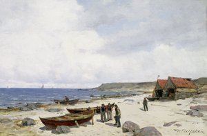 Fischer am Strand von Nikolai Martin Ulfsten