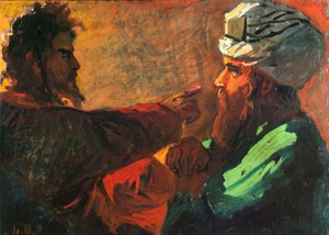 Christus und Nikodemus Studie, 1889 von Nikolai Nikolayevich Ge