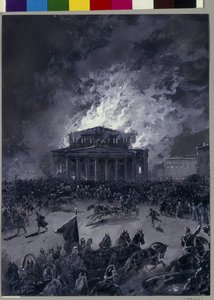 Der Brand des Bolschoi-Theaters in Moskau am 11. März 1853
